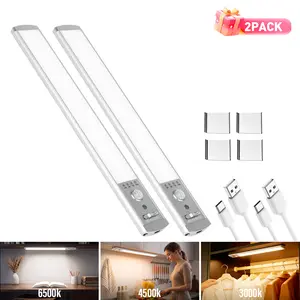 LED lights for bedroom Under Cabinet Lights Motion Sensor Night Light Indoor 1500mAh USB Rechargeable Dimmable 52 LED Beads for Kitchen Wardrobe Pantry Closet Bathroom Stairs Sink Cabinet Garage Thanksgiving Decor