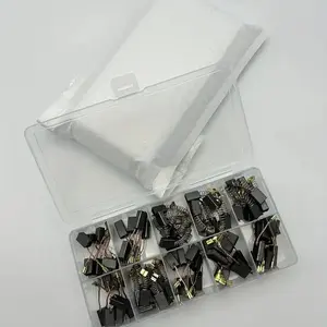 60-Piece Professional Electric Motor Carbon Brush Set - 15 Sizes Heavy-Duty Metal Parts, Replacement Kit for Drill Presses, Table Saws, Durable Tool Maintenance Accessory