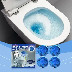 Toilet Cleaning Blocks (4 Pieces), Home Bathroom Toilet Cleaner, Odor Eliminator, Aromatic Toilet Freshener, Cleaning Blocks