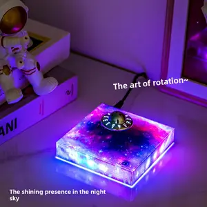 Magnetic Levitation UFO Starry Sky Lamp, 360-Degree Rotating Ambient Light, Cool Room Decor, Unique Gifts for Men, Home Decor Statue & Figurine Ornament, Unique Gifts For Man