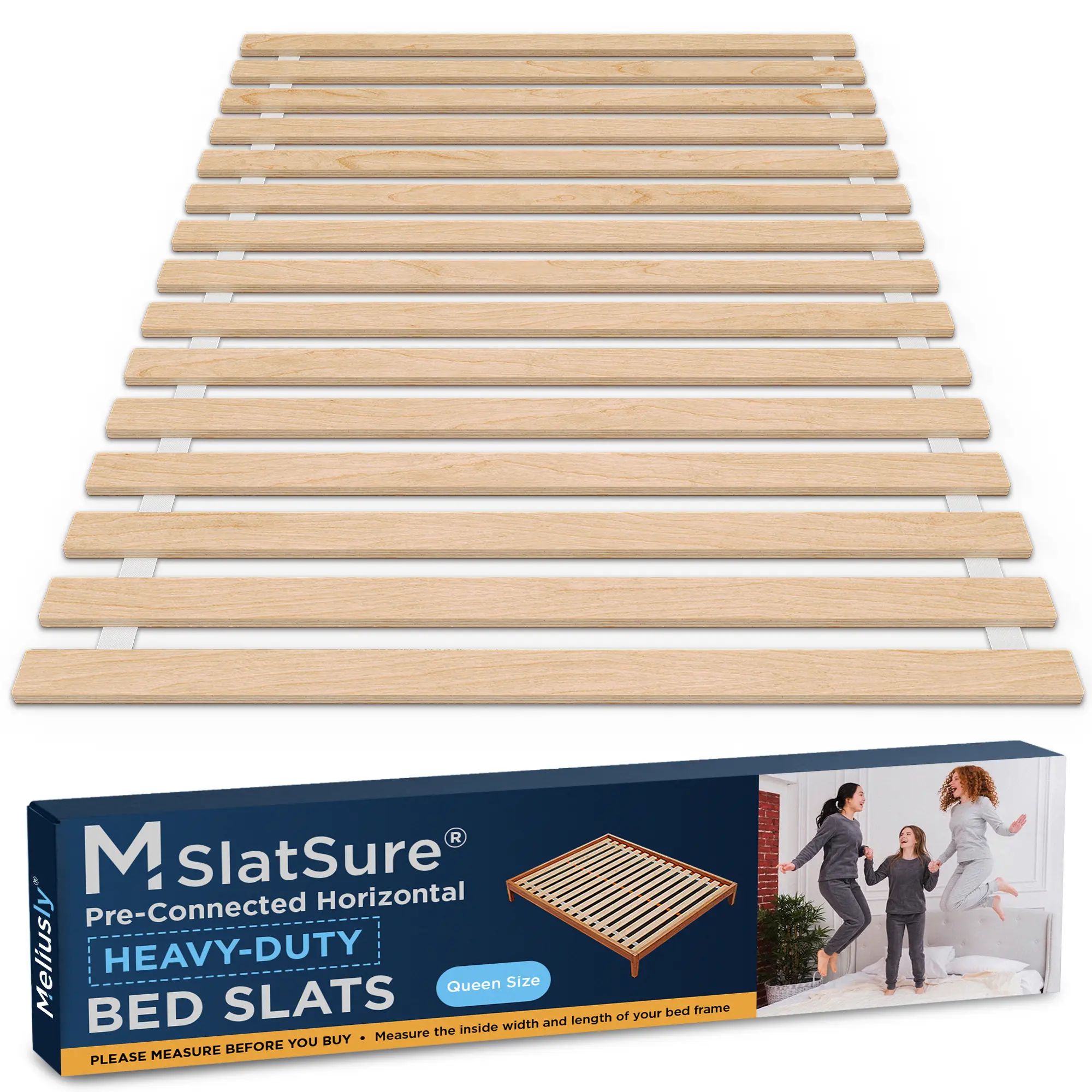 SlatSure Heavy-Duty Horizontal Bed Slats to Prevent Sagging