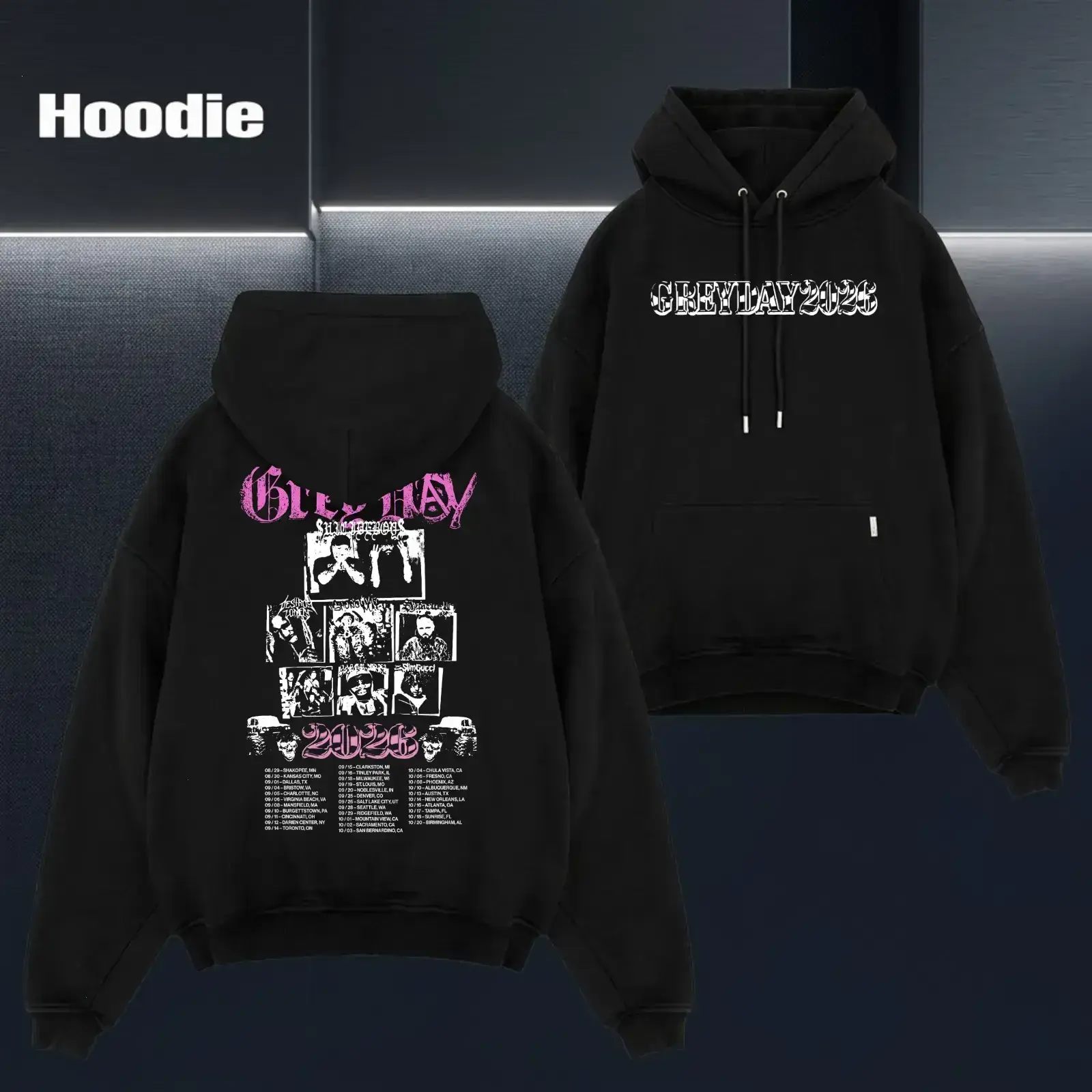 Grey Day 2026 $UlClDEBOYS Tour Pink Design Ver1 Hoodie, $UlClDEBOYS G59 Merchandise, Rap Music Shirt, Pink G59 Merch - Unisex Rapper Clothing