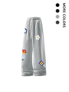 Men's casual pants, fun floral print sweatpants, eye-catching and attractive, casual regular version, free and unruly, multiple colors to from, suitable for street fashion and daily wear.