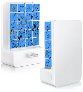 Plug-in Flying Insect Trap for Indoors, Silent UV Light Bug Catcher for Fruit Flies, Gnats & Moths, Chemical-Free & Pet Safe Sticky Fly Killer for Home & Kitchen, Includes 5 Refill Glue Boards