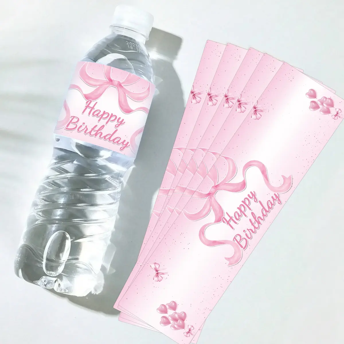 Happy Birthday Water Bottle Labels, Adhesive Stickers for Party Gifts, Floral Design, Unprinted, Decorative Labels, Perfect for Birthdays