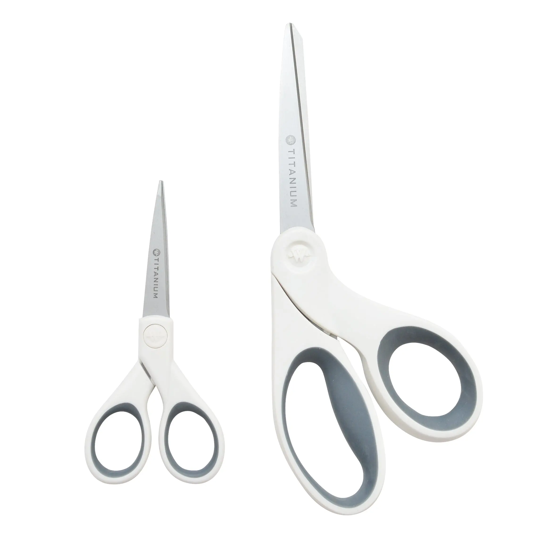 Westcott 8" Bent and 5" Straight Titanium Bonded Craft Scissors with Micro Tip, White, 2-Pack (16378)
