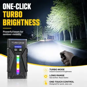 This high-lumen rechargeable flashlight features a focusing lens, magnetic floodlight function, and 3 lighting modes, offering extremely high brightness, making it ideal for camping..