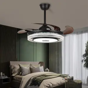 Bluetooth Crystal Ceiling Fan with Lamp 7-color Light-changing Effect Unique Combination of Lighting and Ventilation for Modern Home Decor