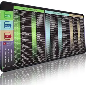 Excel  Pad, Large Excel Cheat Sheet Desk Pad, Excel Shortcut   Pad Gaming, Non-Slip Mousepad with Stitched Edges(31.5" x 11.8" x 0.12")