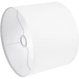 White Lamp Shade, Large Drum Lampshade 13" Top x 13" Bottom x 11" High (Spider), Replacement Lamp Shade Natural Linen Hand Crafted For Table Lamps,Floor Lamps,Chandelier Lamp, Easy Assembly Required