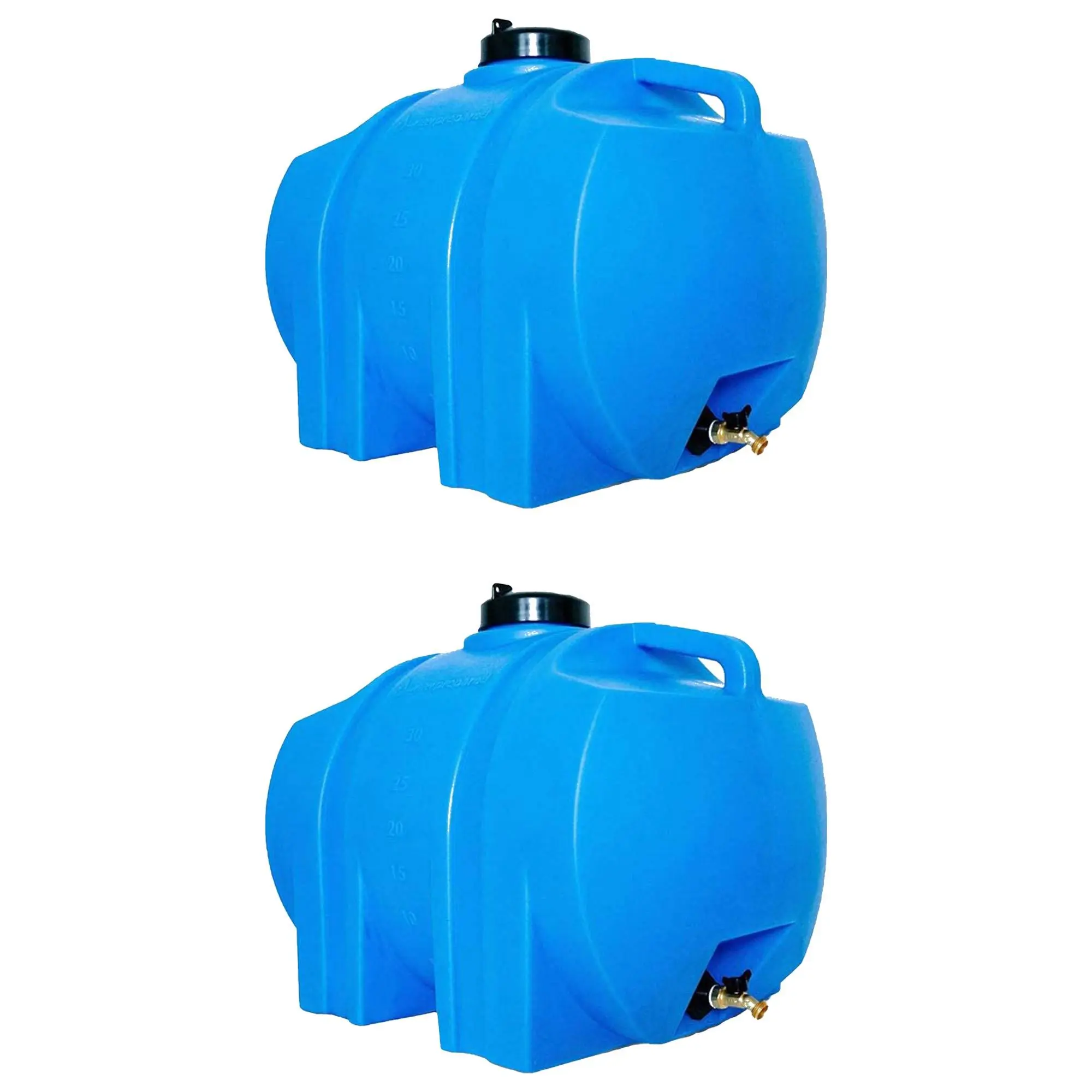 WaterPrepared 35 Gal Water Tank w/ Large Cap, Brass Spigot & Handles (2 Pack) WaterPrepared 35 Gal Water Tank w/ Large Cap, Brass Spigot & Handles (2 Pack)