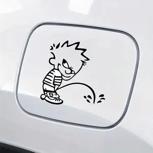 1 piece, funny cartoon character universal car sticker, Sticker Decals, suitable for car fuel tank cover/body decoration, fun design, add a personalized humorous atmosphere, and make the car show a funny style