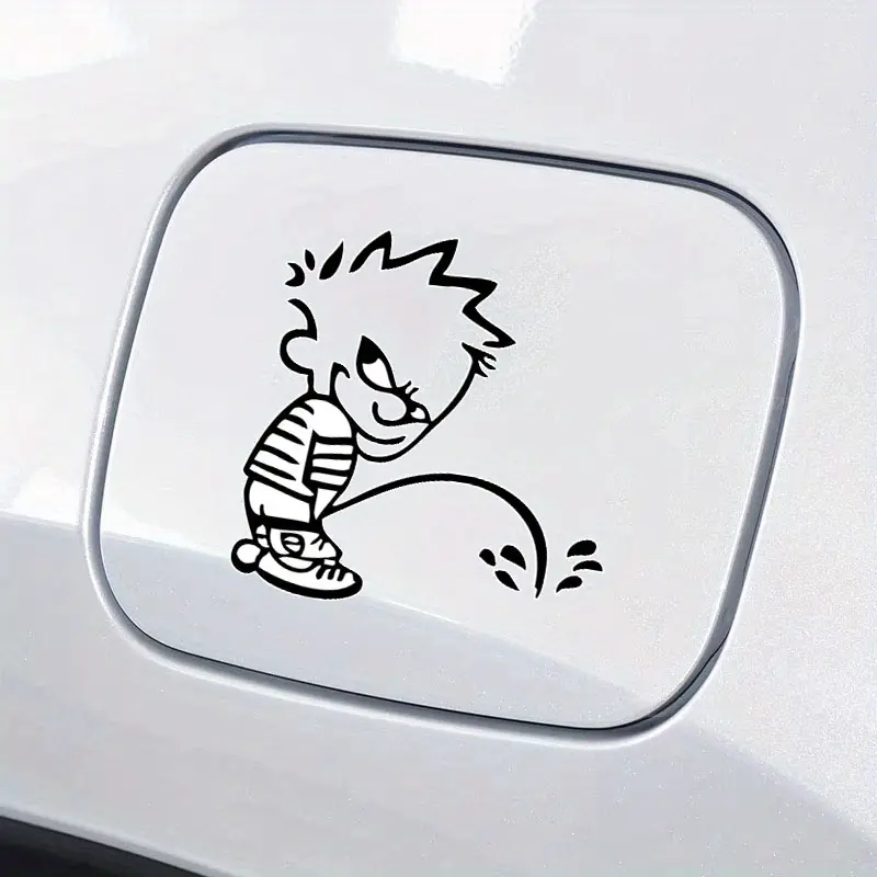 1 piece, funny cartoon character universal car sticker, Sticker Decals, suitable for car fuel tank cover/body decoration, fun design, add a personalized humorous atmosphere, and make the car show a funny style, Funny Car Stickers