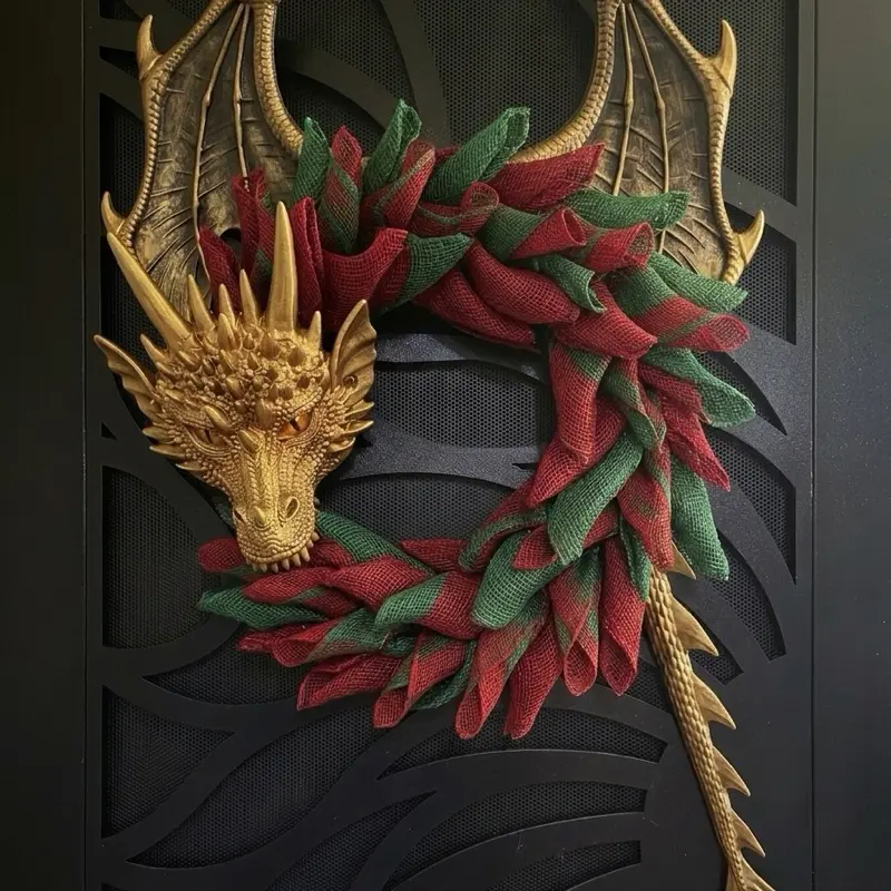 Handmade Dragon Wreath