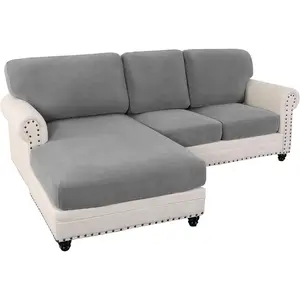 H.VERSAILTEX Sectional Couch Covers 6 or 8 Pieces Stretch Sofa Covers for Sectional Sofa Set Separate L Shaped Couch Cover for Both Left/Right Couch