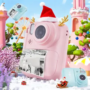 W&O Instant Print Camera , Birthday Gifts Girls Boys Age 3-12, HD Digital Video Cameras Toddler, Portable Toy 3 4 5 6 7 8 9 10 Year Old Girls Boys Mini Photo Booth