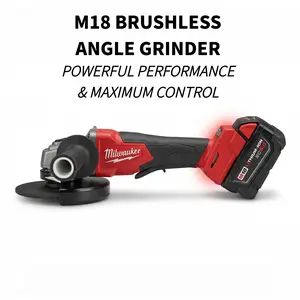 Milwaukee M18 125mm Brushless Angle Grinder with 18V Cordless Power and M14 Spindle, Featuring Variable Speed 3500-8500 RPM for Professional Metal Cutting and Grinding with 33mm Max Depth and Paddle Switch