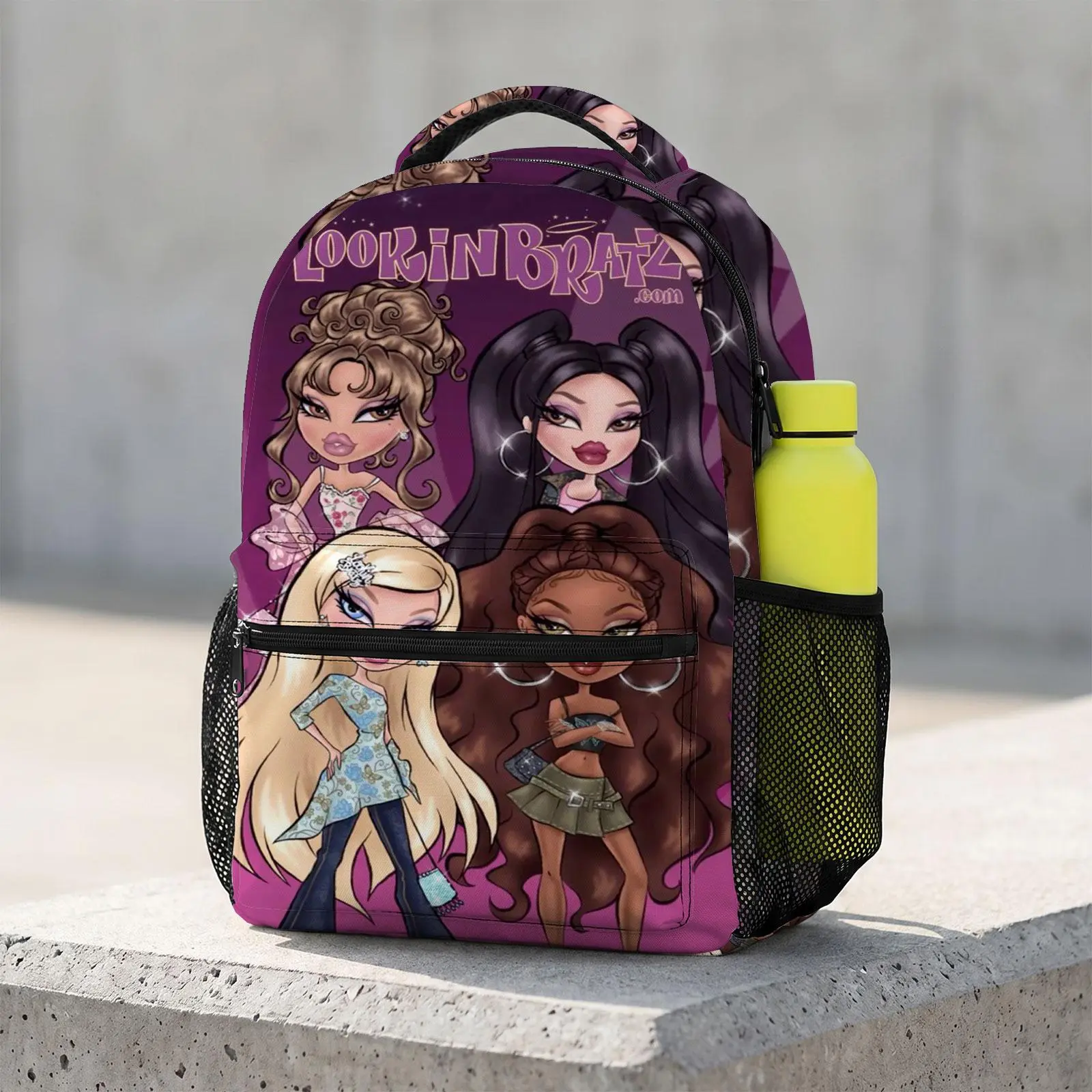 Bratz Large Capacity Cute Cartoon Animal Travel Bag | Heavy Duty School Backpack with Chest Buckle | Kawaii Printed Bookbag for Boys & Girls