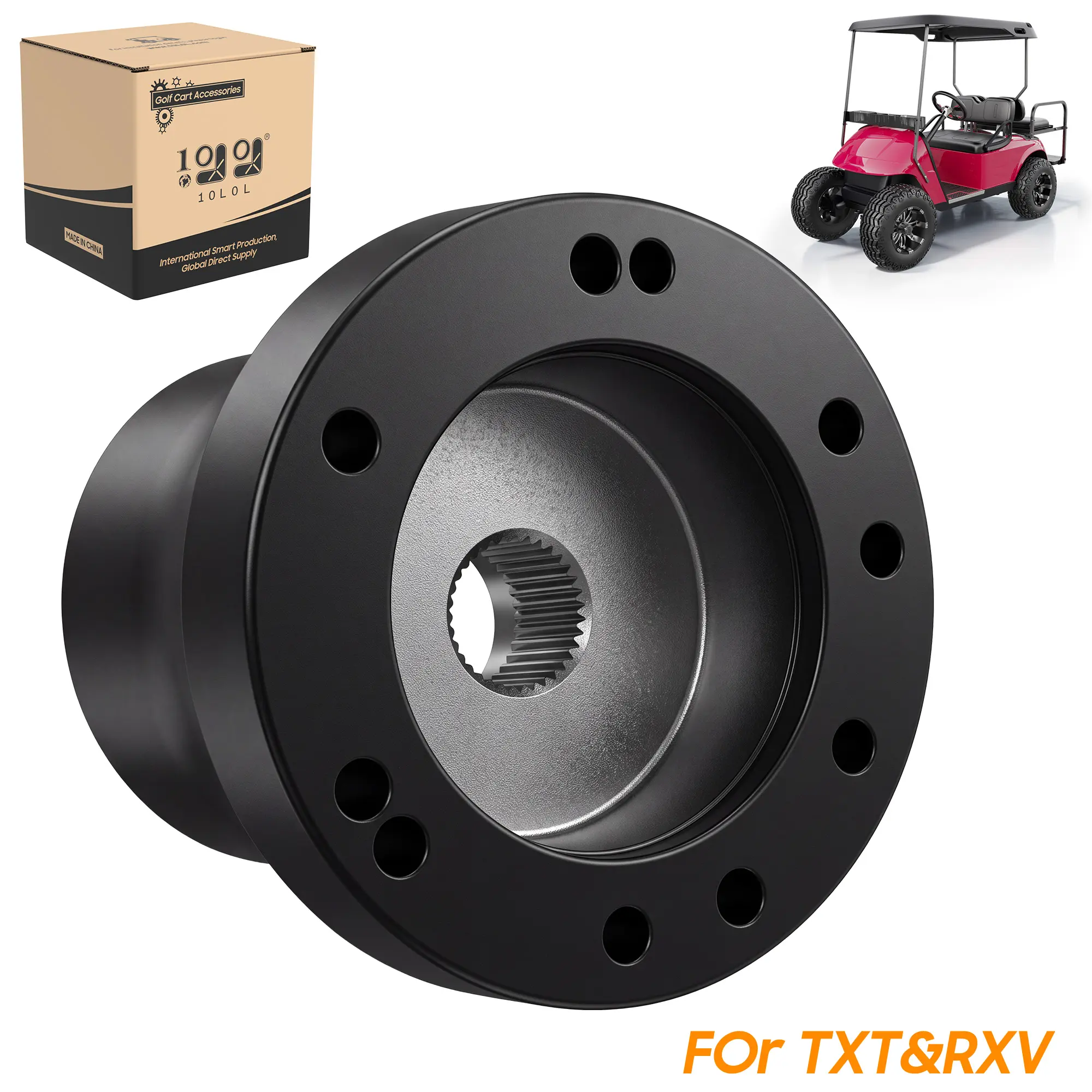 10L0L Golf Cart Steering Wheel Adapter fit EZGO TXT/RXV/Valor/Marathon/Shuttle Yamaha G2-G29 Drive/Drive 2 Club Car DS Club Car Precedent/Tempo/Onward  5-6 Holes Steering Wheel