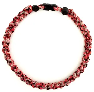 Baseball 3 Rope Braid Tornado Energy Necklace Red Camo