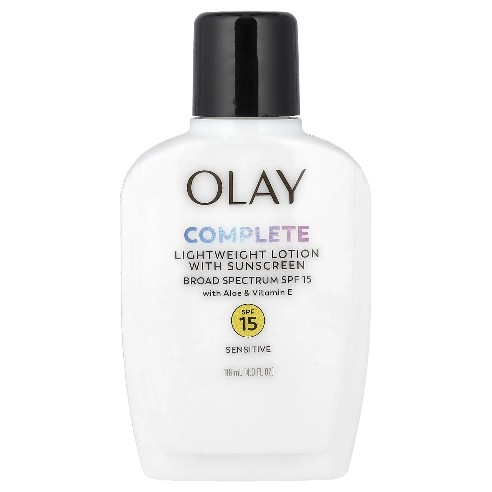 Olay Complete, Lightweight Lotion with Sunscreen, SPF 15, Sensitive, Fragrance Free, 4 fl oz (118 ml)
