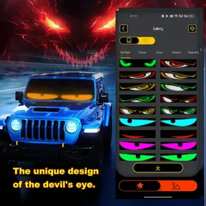 Howdot Devil's Eye High-Brightness LED Windshield Display,  Programmable LED Matrix Panel, Ojos Led Para Carro, USB-Powered with Remote & App Control for Sedans, SUVs & Medium Trucks  Car Roof Solar RGB Strobe Light Adjustable