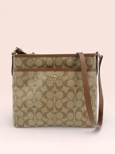 Pre-owned coach Coated Canvas Crossbody Bags Signature Crossbody Bag Brown, Co