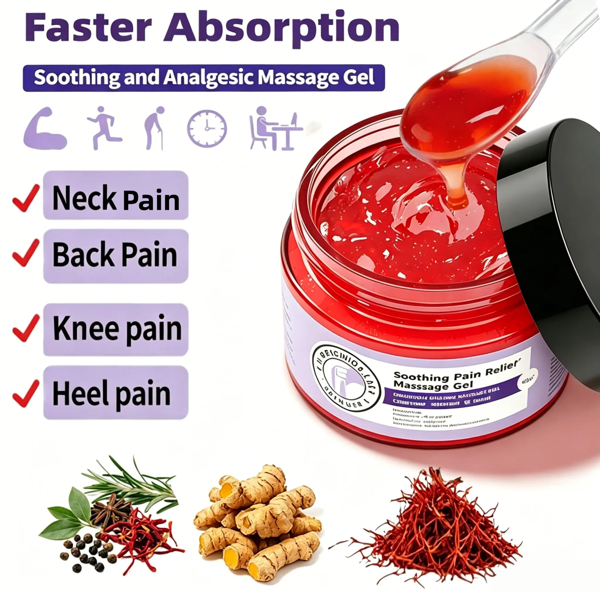 Massage Cream | Chondroitin, Hyaluronic Acid, Menthol, Turmeric, and MSM | Quickly relieves discomfort in the neck, shoulders, back, hands, knees, ankles, feet, and muscles | Body Care Product | Joint Relief Cream | Travel Body Care Product