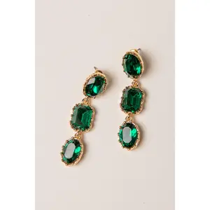 Sarah Green Gemstone Drop Earrings