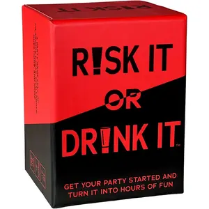 Risk It Or Drink It Card Game Party Board Game Adult Party Drinking Game Fun Challenge Cards for Friends Couples College Night Bar Game Tabletop Games Birthday Holiday Gathering Gift Interactive Social Game