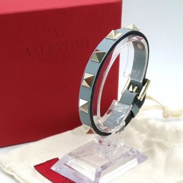 Pre-owned Other Other Authentic Valentino Garavani Rockstud bracelet leather metal[Used] 12090620376/872184