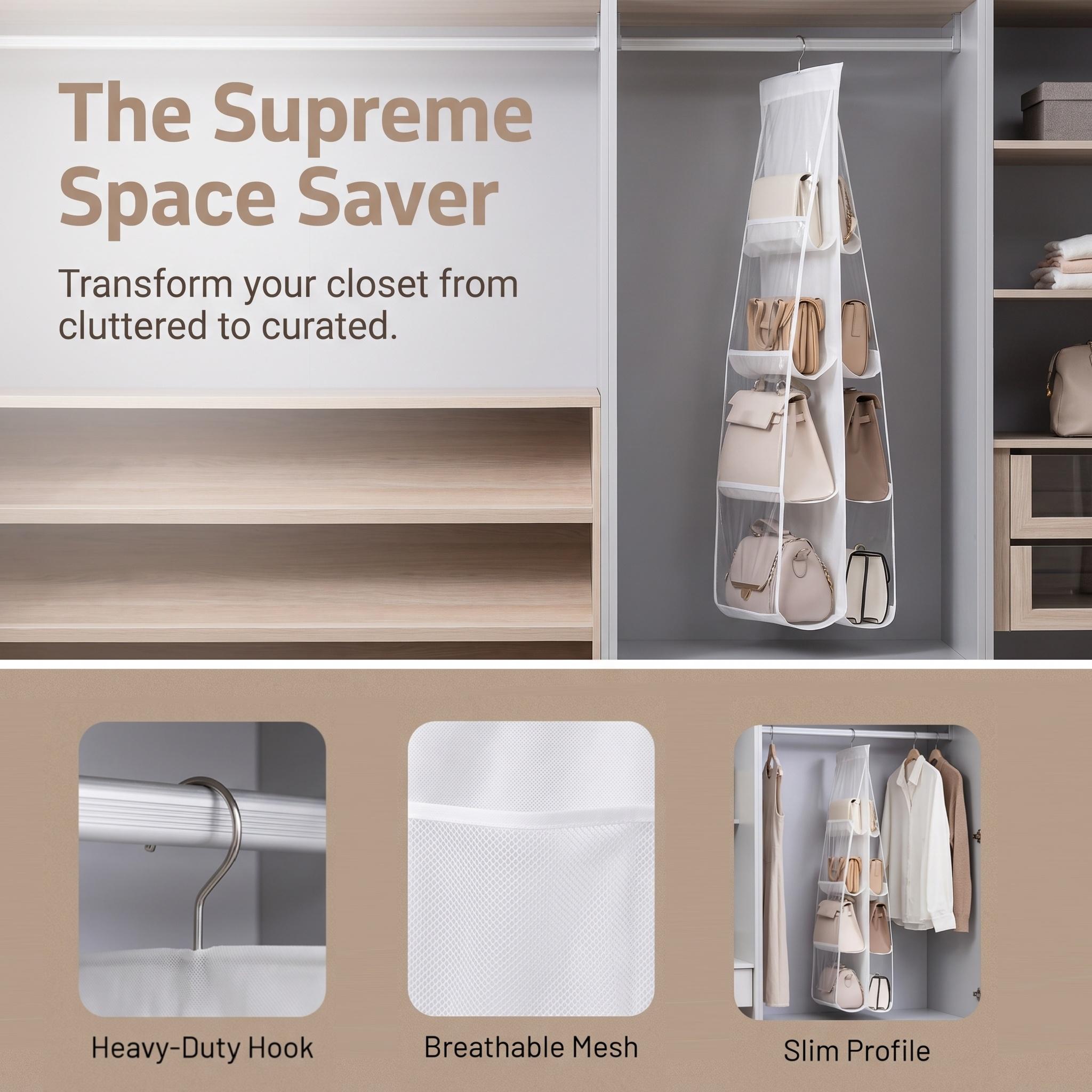Multi-Layer Hanging Handbag Organizer, 1 Count, Space-Saving Transparent Handbag Storage Bag, Minimal Purse Organizer for Wardrobe Closet, Hangable Home Storage Organizer, Hanging Storage Bags, Hangable Organizer Pouch-MM1 Multi-Layer Hanging Handbag Organizer, 1 Count, Space-Saving Transparent Handbag Storage Bag, Minimal Purse Organizer for Wardrobe Closet, Hangable Home Storage Organizer, Hanging Storage Bags, Hangable Organizer Pouch-MM1