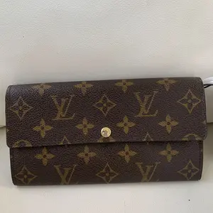 Pre-owned Louis Vuitton Authentic Sarah Long Bifold Wallet Monogram Canvas Leather Zip Pouch/WJMM04708011