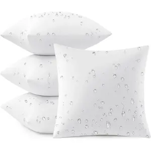 Outdoor Pillow Inserts 18x18 Pack of 4 Waterproof Decorative Throw Pillow Inserts 100% Virgin Fibers Filling for Patio Sofa Couch