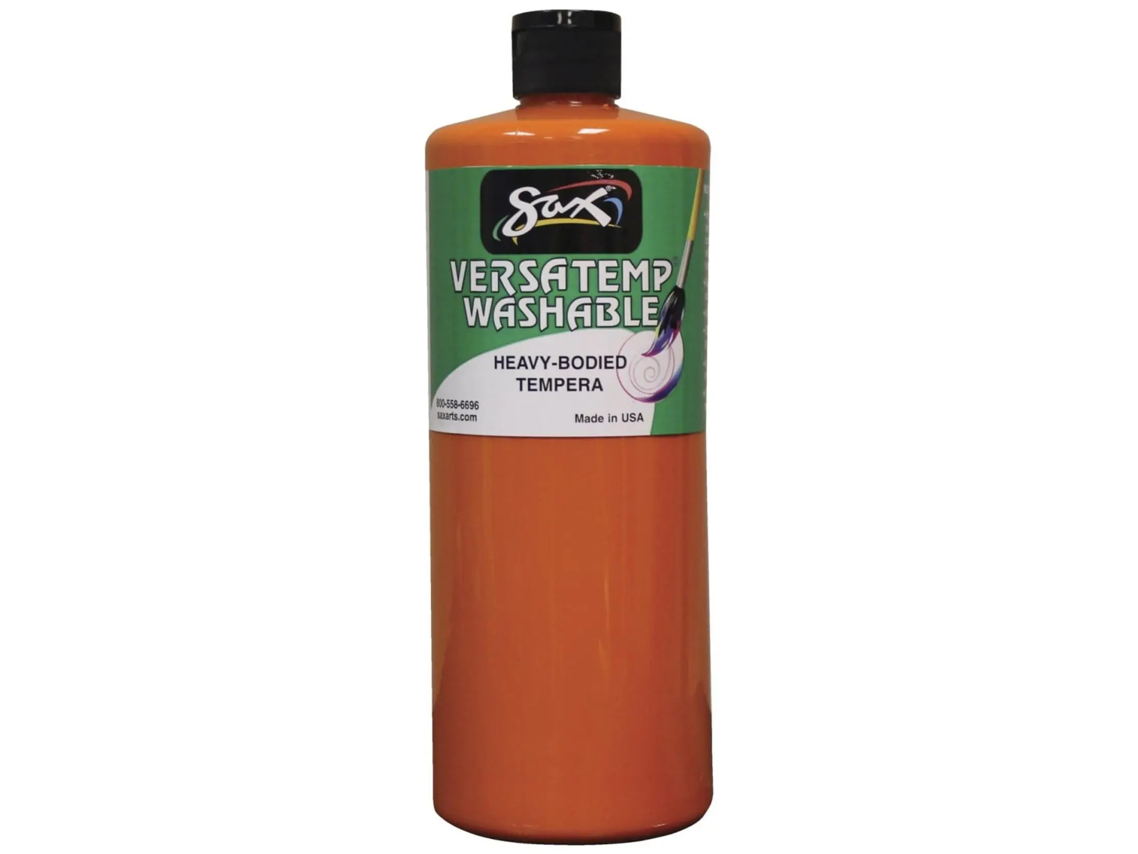 Chroma Acrylics 1592675 Sax Washable Versatemp Heavy Bodied Tempera Paint, Orange