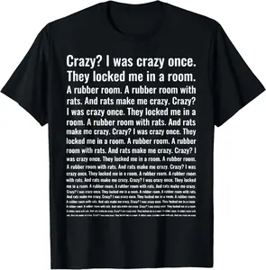 [100% Cotton] Crazy I Was Crazy Once They Locked Me In A Room Funny Trending Meme T Shirt for Casual Wear