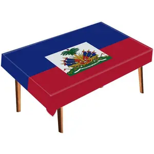 Haiti Tablecloth,Large Flag Table Cloth Decoration,Soft Texture Runner for Home 60*80inch