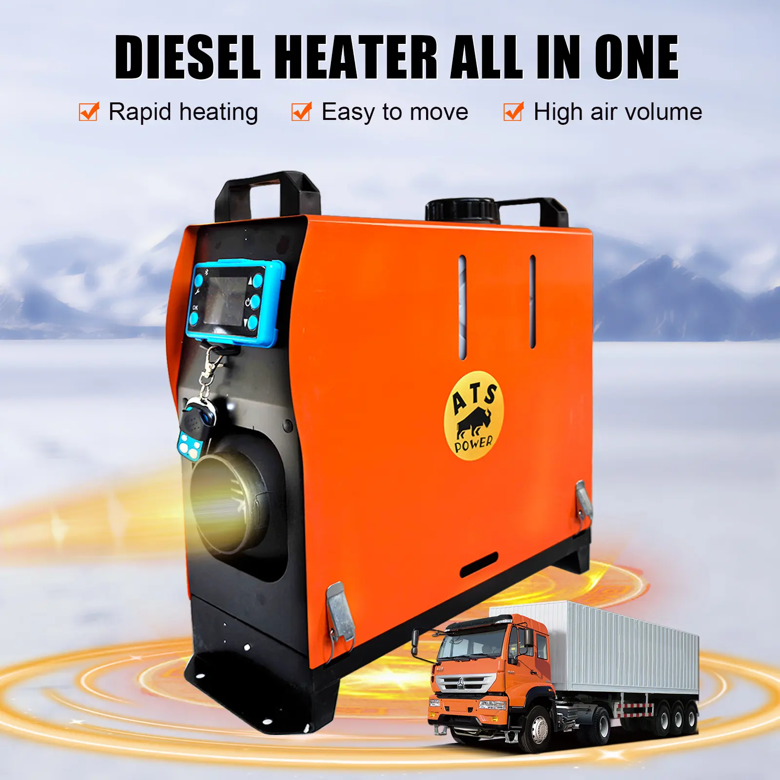 Diesel Air Heater 12V-24V 5KW -35°C to 30°C Working Temp with remote control
