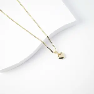 Collar Corazón 14K Laminado – Cadena 2mm (16” 18” 22”) Gold Heart Necklace