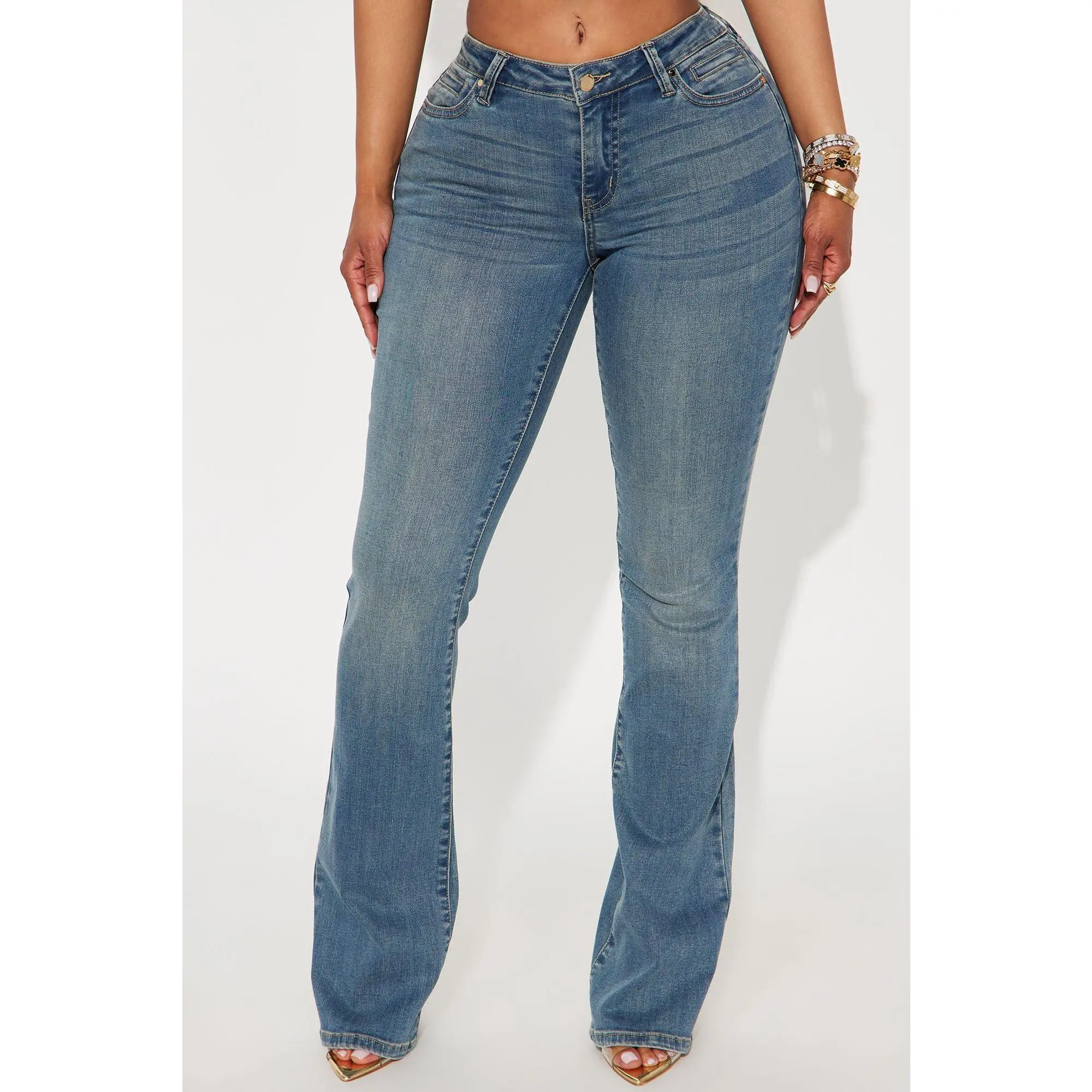 Premium Low Rise Bootcut Jeans - Dark Wash