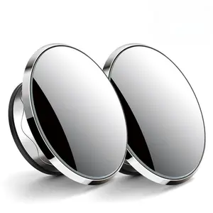 Car Rearview Mirror Car Edgeless Small Round Suction Cup Reversing Auxiliary Mirror Car Side Mirror Adjustable HD Reflective Mirror for Cars