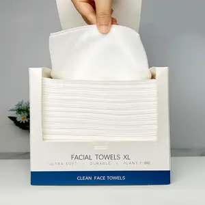 Disposable Facial Washcloth & Makeup Remover Towels, 26*30cm Thick Large Size, 50 Wipes per Box, Unisex Soft Cleansing Towels for All Skin Types