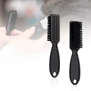 2-Piece Men's Professional Grooming Brush Set for Hair & Beard, Plastic Handle Essential Cleaning Tools for Barbers, Durable & Easy to Use, Hair Brushes