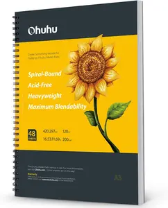 Ohuhu Marker Pads Art Sketchbook, 16.5"x11.7" XL A3 Large Paper Size, 120LB/200GSM Heavy Smooth Drawing Papers, 48 Sheets/96 Pages, Spiral Bound Sketch Book for Alcohol Markers Christmas Gift