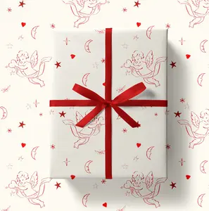 Cupid Toile White Wrapping Paper for Office Supplies and Gifts