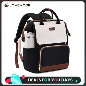 LOVEVOOK Laptop Backpack for Women with Giant Tumbler Holder Pocket, 15''/17'' Travel Work Backpack Purse for Nurse Teacher, Waterproof Backpack College Bookbag Cute Casual Daypack for Girls. DealsForYouDays
