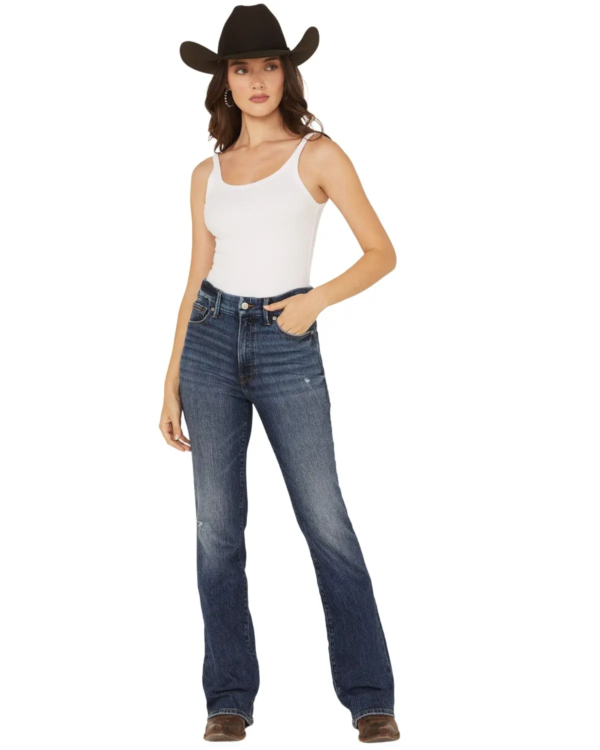 Good American Women's Women'S Classic Dark Wash High Rise Bootcut Stretch - Gclb575t-I704