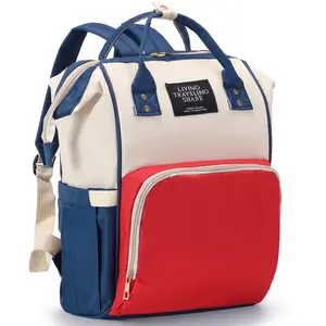 COMOMY Diaper Bag Backpack, 15.7'' × 9.84'' × 6.3'', Multifunctional Mommy Nappy Bags with Insulated Pockets, Waterproof, Large Capacity, Red