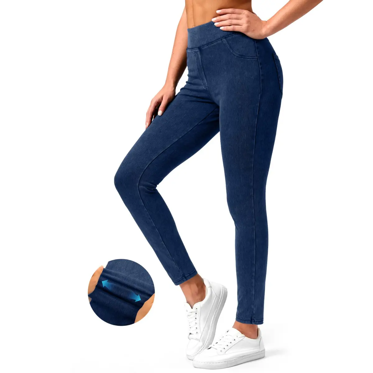 Rammus Jeggings for Women High Waisted Skinny Jeans | Pull on, Stretchy, Jean Leggings, Elastic Waist, Trendy, Pockets, Denim Pants, Comfortable, Tummy Control