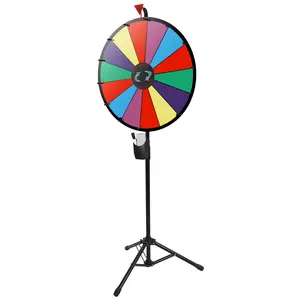 SUPER DEAL 24" Heavy-Duty Carnival Spinning Wheel - 14 Dry Erase Slots, Markers & Eraser for Prizes, Games